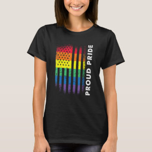T-shirt Love America Drapeau Arc-en-ciel Fière Gay Lgbtq L
