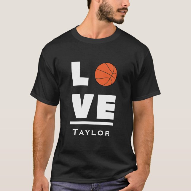 T-shirt Love And Live Basketball Sports Fan Custom Name (Devant)