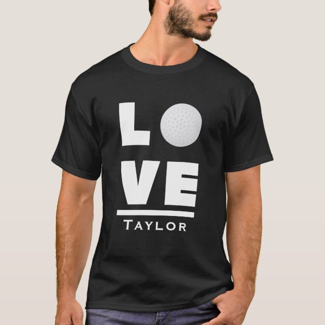 T-shirt Love And Live Golf Sports Fan Custom Name (Devant)