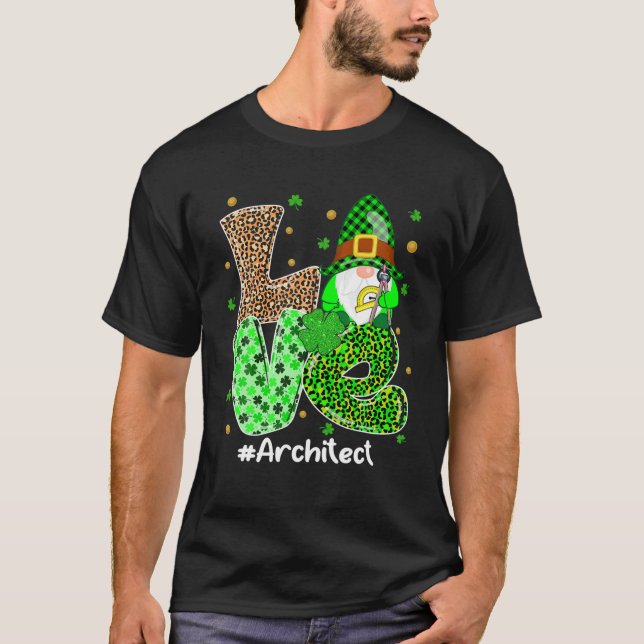 T-shirt LOVE Architect Gnomes Jour de la Saint Patrick Iri (Devant)