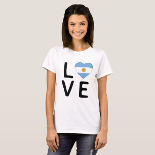 T-shirt Love - Argentine Drapeau