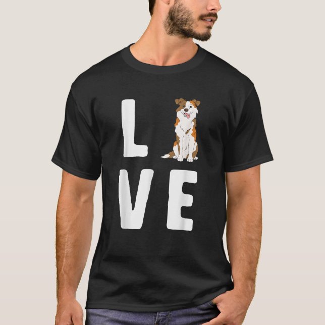 T-shirt Love Australian Shepherds Aimer Red Merle Women Do (Devant)