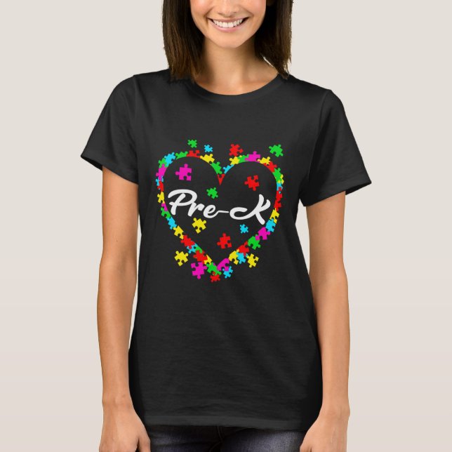 T-shirt Love Autisme Pré K Sensibilisation sur l'autisme d (Devant)