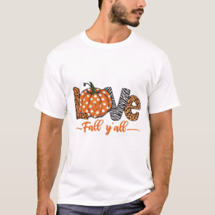 T-shirt LOVE automne à vous tous  Imprimé léopard Citrouil