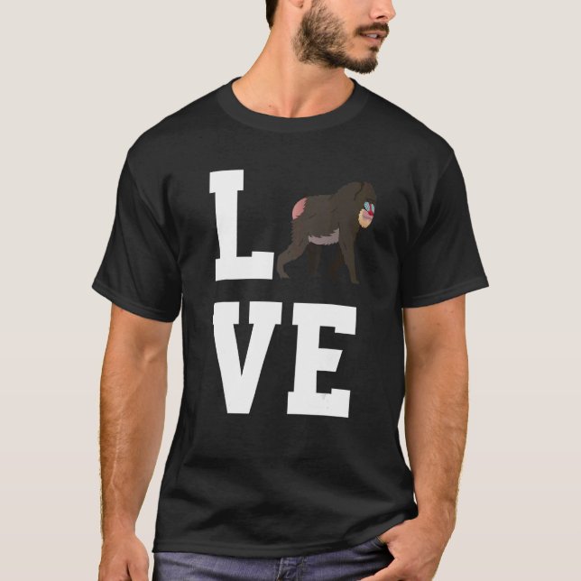 T-shirt Love Baboon Apparel Monkey  Ape (Devant)