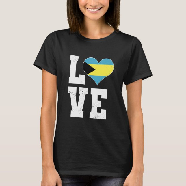 T-shirt Love Bahamas Bahamian Vacation Dress (Devant)