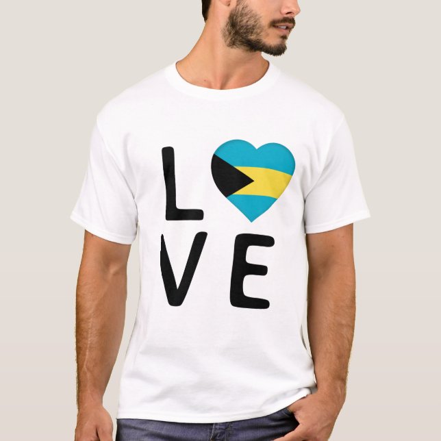 T-shirt Love - Bahamas Drapeau (Devant)