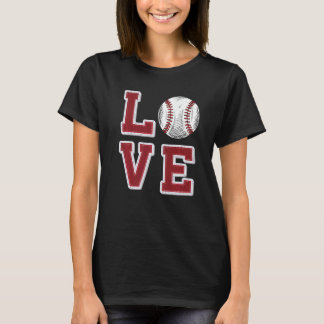 T-shirt Love Baseball Retro Vintage Jeu de correspondance 