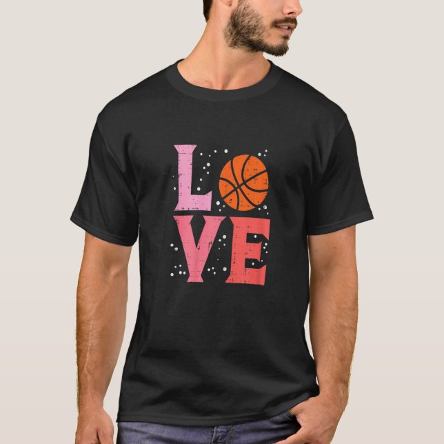 T-shirt Love Basketball Cute Sports Lover Men Women Kids G (Devant)