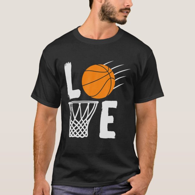 T-shirt Love Basketball Équipe Cadeaux Ventilateurs (Devant)