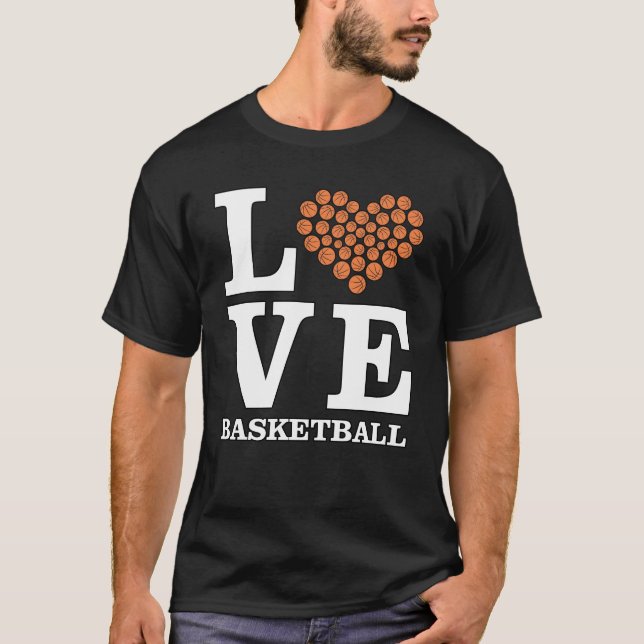 T-shirt Love Basketball - Heart by Balls (Devant)