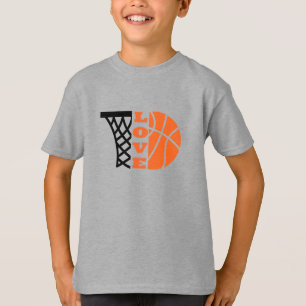 T-shirt Love Basketball hoop et orange ball