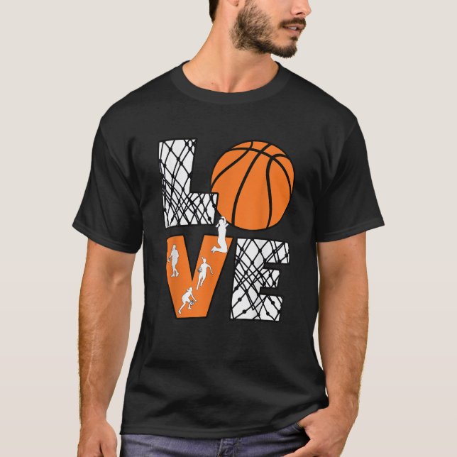 T-shirt Love Basketball mignonne Femmes Filles Basketball  (Devant)