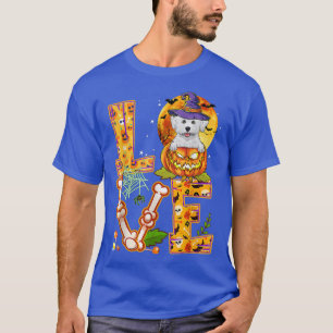 T-shirt Love Bichon Frise Sorcière Citrouille Effrayant Ha