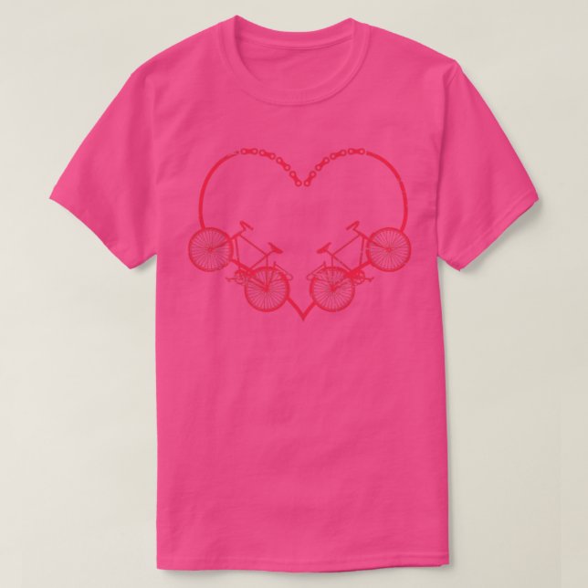 T-shirt Love Bicycle Heart Cycling (Design devant)