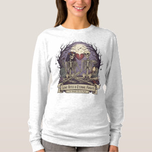 T-shirt "Love Bites & Eternal Frights" Squelette long