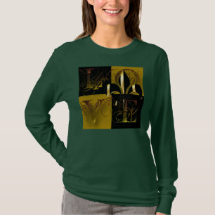 T-shirt Love black gold, Fleur de Lis, texte personnalisab