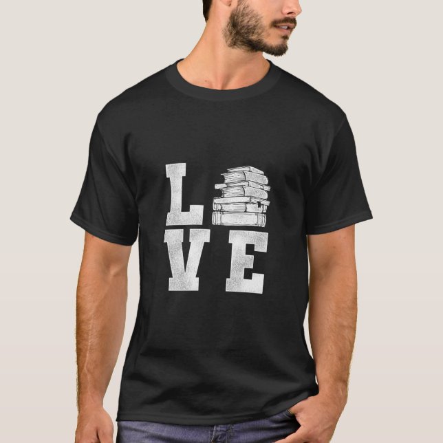 T-shirt Love Book Reading (Devant)