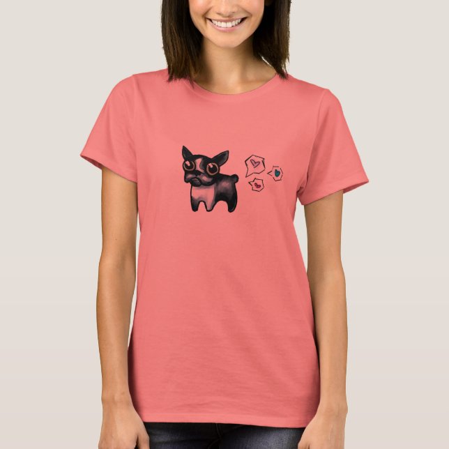 T-shirt Love Boston Terrier (Devant)