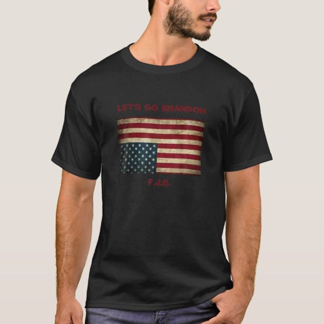 T-shirt Love Brandon Let's Go American Flag Upside Down Di (Devant)