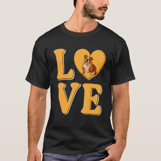 T-shirt Love British English Bulldog