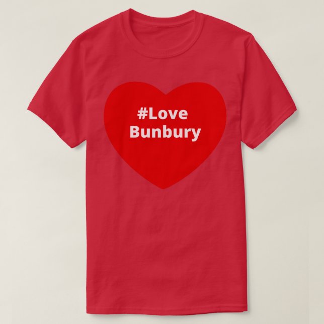 T-shirt Love Bunbury Hashtag Heart (Design devant)