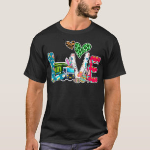T-shirt LOVE Bunny Garbage Truck OEufs de Pâques Coût colo