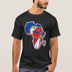 T-shirt Love Cabo Cap Vert Drapeau Avec Afrique Carte Cap 