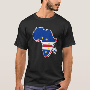 T-shirt Love Cabo Cap Vert Drapeau Avec Afrique Carte Cap 