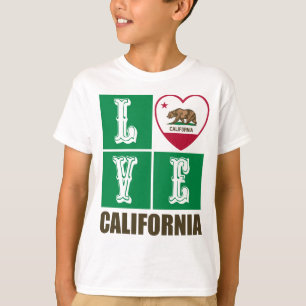 T-shirt Love California Republic State Drapeau Heart Pride