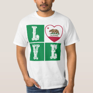 T-shirt Love California Republic State Drapeau Heart Pride