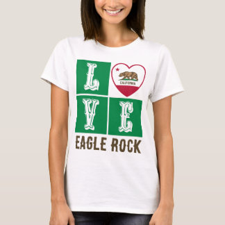 T-shirt Love California State Flag Heart Eagle Rock