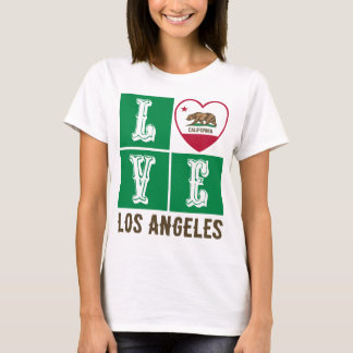 T-shirt Love California State Flag Heart Los Angeles