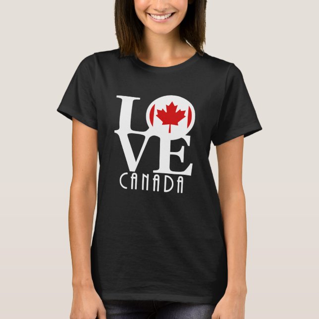 T-shirt LOVE Canada (texte blanc) (Devant)