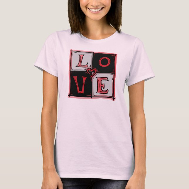 T-shirt Love carré dames char (Devant)