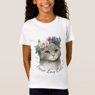 T-Shirt Love Cat fille enfant
