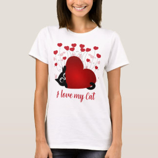 T-shirt Love Cats Coeurs personnalisés