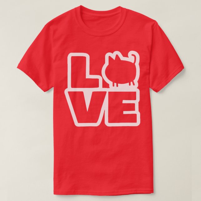 T-shirt Love Cats in White Valentines Day (Design devant)
