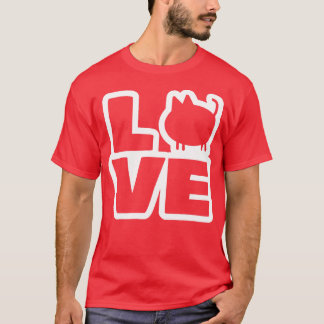 T-shirt Love Cats in White Valentines Day