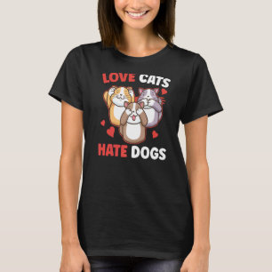 T-shirt Love Chats Hate Chiens Animaux de chat