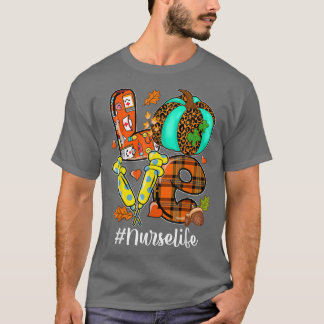 T-shirt LOVE Citrouille Leopard Syringe Infirmière vie aut