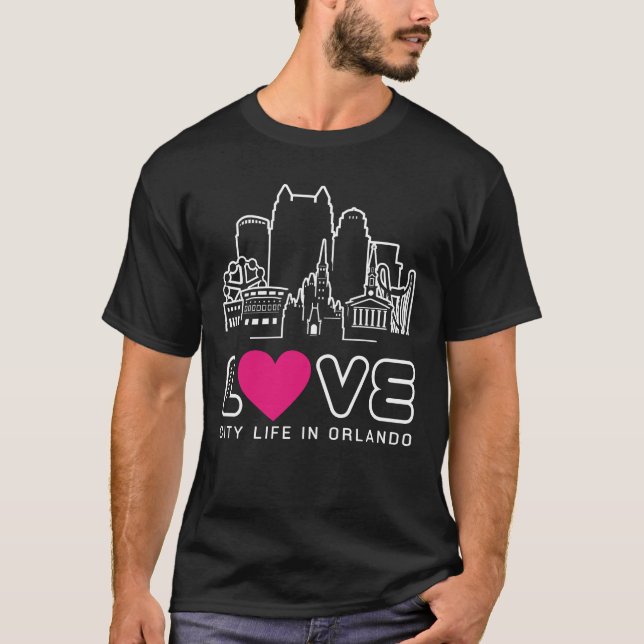 T-shirt Love City Life À Orlando (Devant)