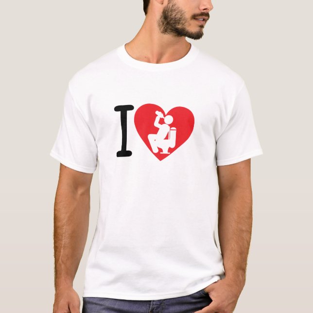 T-shirt love coeur boire chiotte 3 toilette wc alcool 1 (Devant)