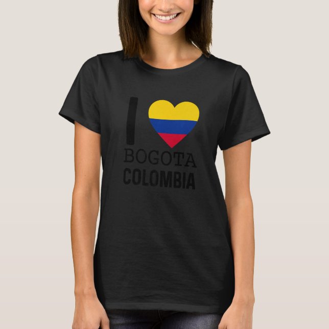 T-shirt Love Colombia Bogotá Souvenir Carte Drapeau Colomb (Devant)