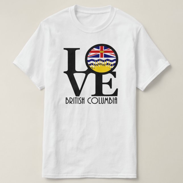 T-shirt LOVE Colombie-Britannique (première impression) (Design devant)