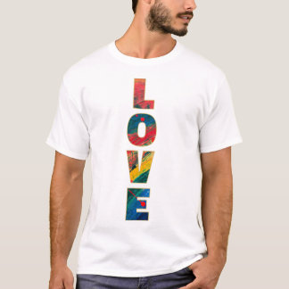 T-shirt Love Colorful Arc-en-ciel Typographie d'art Abstra