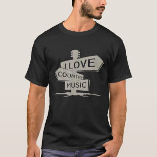 T-shirt Love Country Music Banjo Guitar Player