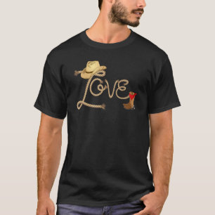 T-shirt Love Cowboys Love Country Girls Fun Western Ranch