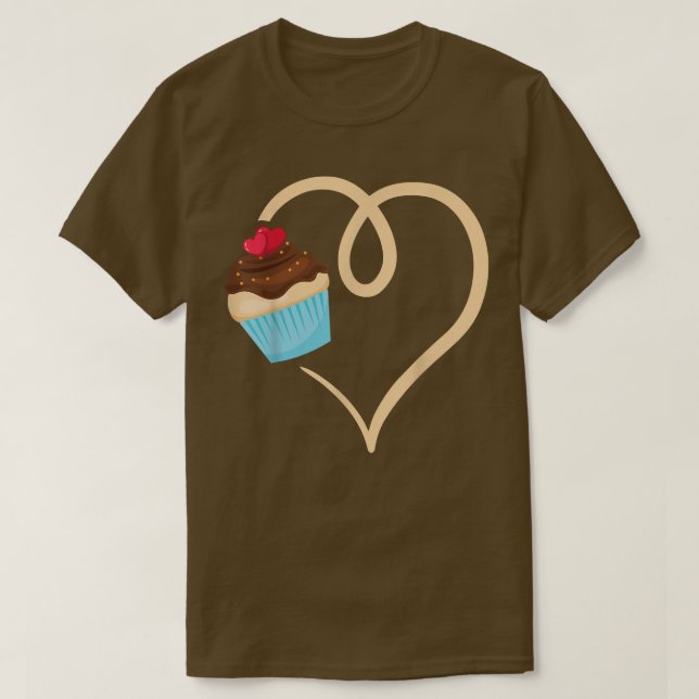 T-shirt Love Cupcake Baking Baker Cupcake Cuisine Nouveaut (Design devant)
