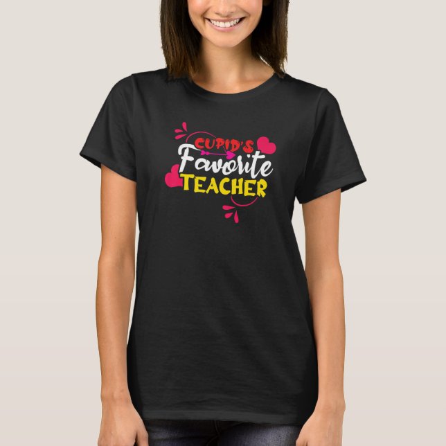 T-shirt Love Cupid Favorite Teacher Hearts Day Happy Valen (Devant)